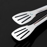 加厚304不锈钢食品夹厨房家用夹牛排烤肉防滑沥油夹三线镂空烧烤夹