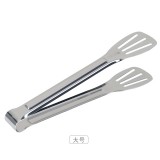 加厚304不锈钢食品夹厨房家用夹牛排烤肉防滑沥油夹三线镂空烧烤夹