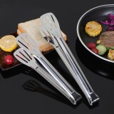 加厚304不锈钢食品夹厨房家用夹牛排烤肉防滑沥油夹三线镂空烧烤夹