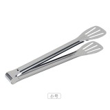 加厚304不锈钢食品夹厨房家用夹牛排烤肉防滑沥油夹三线镂空烧烤夹