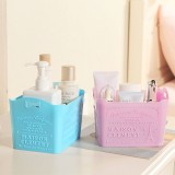 桌面收纳盒遥控器塑料杂物整理盒厨房浴室化妆品小篮子零食收纳筐（方形）