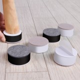碳钢桌脚增高垫加厚增高沙发桌脚垫高神器家具专用静音耐磨床脚垫（圆形6cm*3.8cm） 一套四个装