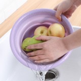 可折叠脸盆家用塑料盆洗衣洗脸盆子户外旅行便携式加厚盆可伸缩盆（迷你号）