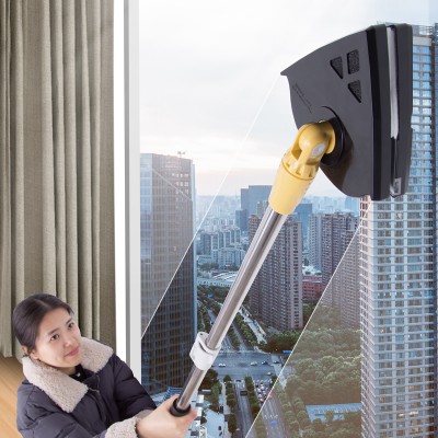 擦玻璃器家用双面擦可伸缩玻璃擦高楼双层窗户器清洗工具刷强磁中空（黑白系列长臂玻璃擦）