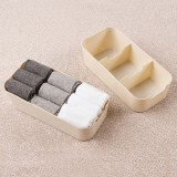 家用饭盒状可叠加收纳盒贴身衣物收纳分格宿舍衣柜桌面整理盒置物盒（大号三格）