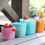 果冻色桶状迷你食品保鲜盒塑料杂粮带盖密封罐厨房冰箱食品收纳盒橱柜便当盒（大号）750ml