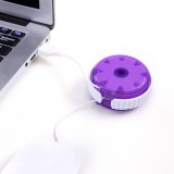 圆形耳机绕线器卷线器 数据线理线器手机集线器  圆形外盘凹槽电线收纳盒KM.1263