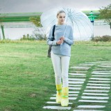  户外旅游成人雨靴雨天防滑防水加厚高筒雨鞋套 绑带高帮长款（36-38码鞋用）小号L 201