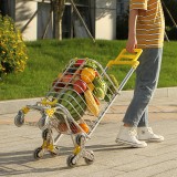 多功能手拉车爬楼轻松便携老人买菜购物车可折叠家用拉杆拉货拖车（八轮无袋）