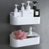 卫生间置物架壁挂浴室角架收纳架免打孔卫浴吸壁式前切型贴墙置物架B款