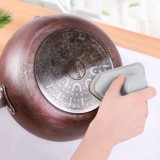 魔力海绵擦厨房带手柄刷洗锅底锅具强力去污除垢清洁刷（金刚擦褐色底）三角款