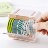 胶带收纳盒切割器叠加桌面透明整理盒文具收纳盒纸手账烤箱造型胶带收纳盒FTS063