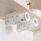 厨房免打孔纸巾挂架无痕贴抹布架厕所收纳铁艺纸巾架懒人毛巾挂架（圆珠头）