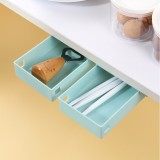 抽屉式免钉桌下收纳盒办公室桌下隐藏储物小抽屉厨房用具省空间置物盒