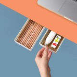 抽屉式免钉桌下收纳盒办公室桌下隐藏储物小抽屉厨房用具省空间置物盒