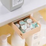 抽屉式免钉桌下收纳盒办公室桌下隐藏储物小抽屉厨房用具省空间置物盒