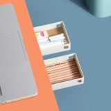 抽屉式免钉桌下收纳盒办公室桌下隐藏储物小抽屉厨房用具省空间置物盒