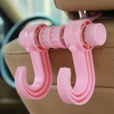 汽车座椅背隐藏式多功能挂钩车内用品后座位靠背创意塑胶车载置物挂钩（粉色）opp袋装
