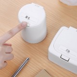 弹窗式收纳盒桌面带盖防尘塑料棉签盒按压式整理收纳迷你储物盒