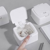 弹窗式收纳盒桌面带盖防尘塑料棉签盒按压式整理收纳迷你储物盒