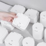弹窗式收纳盒桌面带盖防尘塑料棉签盒按压式整理收纳迷你储物盒