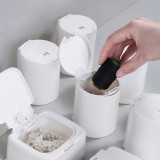 弹窗式收纳盒桌面带盖防尘塑料棉签盒按压式整理收纳迷你储物盒