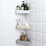 卫生间置物架壁挂浴室角架收纳架免打孔卫浴吸壁式吸盘沥水架三角架