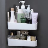 卫生间置物架壁挂浴室角架收纳架免打孔卫浴吸壁式吸盘沥水架三角架