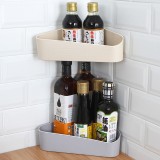 卫生间置物架壁挂浴室角架收纳架免打孔卫浴吸壁式吸盘沥水架三角架