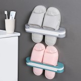 浴室可折叠三合一壁挂式拖鞋架免打孔置物架卫生间墙面收纳架子
