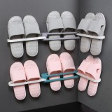 浴室可折叠三合一壁挂式拖鞋架免打孔置物架卫生间墙面收纳架子