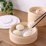 家用圆形蒸笼纸一次性不粘纸食品垫油纸蒸馒头蒸笼布纸垫蒸布屉布（100张/包）