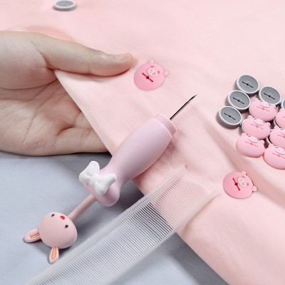 2022新款家用被子固定器防跑被无针安全隐形面被扣床单被套角扣防滑被套软扣无痕扣（卡通款24枚）带针筒