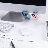 日韩创意文具收纳盒显示器辅助办公文具袋托盘插笔袋电脑周边笔筒