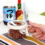 缤纷透明玻璃调料盒翻盖密封防潮调料收纳盒盐罐调味料瓶佐料瓶厨房调料罐 （TG2501）