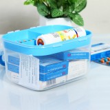 加厚医药箱家庭用多功能妆台收纳儿童小药箱盒便携透明盒身药物收纳箱SY-025