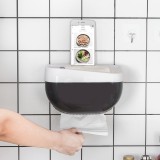 卫生间纸巾盒免打孔厕所抽纸盒收纳架卫浴壁挂式卷纸盒花盆状手纸盒卫生纸置物架