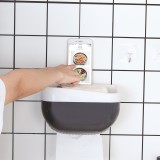 卫生间纸巾盒免打孔厕所抽纸盒收纳架卫浴壁挂式卷纸盒花盆状手纸盒卫生纸置物架