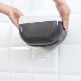 卫生间纸巾盒免打孔厕所抽纸盒收纳架卫浴壁挂式卷纸盒花盆状手纸盒卫生纸置物架