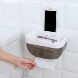 卫生间纸巾盒免打孔厕所抽纸盒收纳架卫浴壁挂式卷纸盒花盆状手纸盒卫生纸置物架