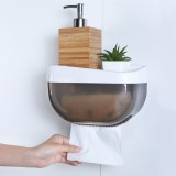 卫生间纸巾盒免打孔厕所抽纸盒收纳架卫浴壁挂式卷纸盒花盆状手纸盒卫生纸置物架