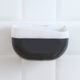 卫生间纸巾盒免打孔厕所抽纸盒收纳架卫浴壁挂式卷纸盒花盆状手纸盒卫生纸置物架