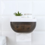 卫生间纸巾盒免打孔厕所抽纸盒收纳架卫浴壁挂式卷纸盒花盆状手纸盒卫生纸置物架