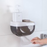 卫生间纸巾盒免打孔厕所抽纸盒收纳架卫浴壁挂式卷纸盒花盆状手纸盒卫生纸置物架