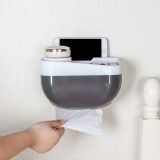 卫生间纸巾盒免打孔厕所抽纸盒收纳架卫浴壁挂式卷纸盒花盆状手纸盒卫生纸置物架