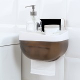 卫生间纸巾盒免打孔厕所抽纸盒收纳架卫浴壁挂式卷纸盒花盆状手纸盒卫生纸置物架