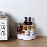 可旋转调味盘置物架厨房收纳神器桌面多功能防滑收纳盘双层转盘圆形（单层加高款小号）