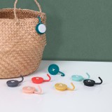 创意简约纽扣挂钩壁挂式强力承重防水钩厨房无痕免打孔门后浴室粘钩（大号立体纯色2个装）