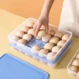 冰箱鸡蛋收纳盒家用分格大容量鸡蛋盒塑料架托可叠加带盖鸡蛋保鲜盒（24格）