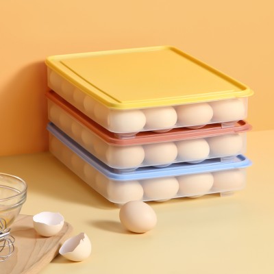 冰箱鸡蛋收纳盒家用分格大容量鸡蛋盒塑料架托可叠加带盖鸡蛋保鲜盒（24格）